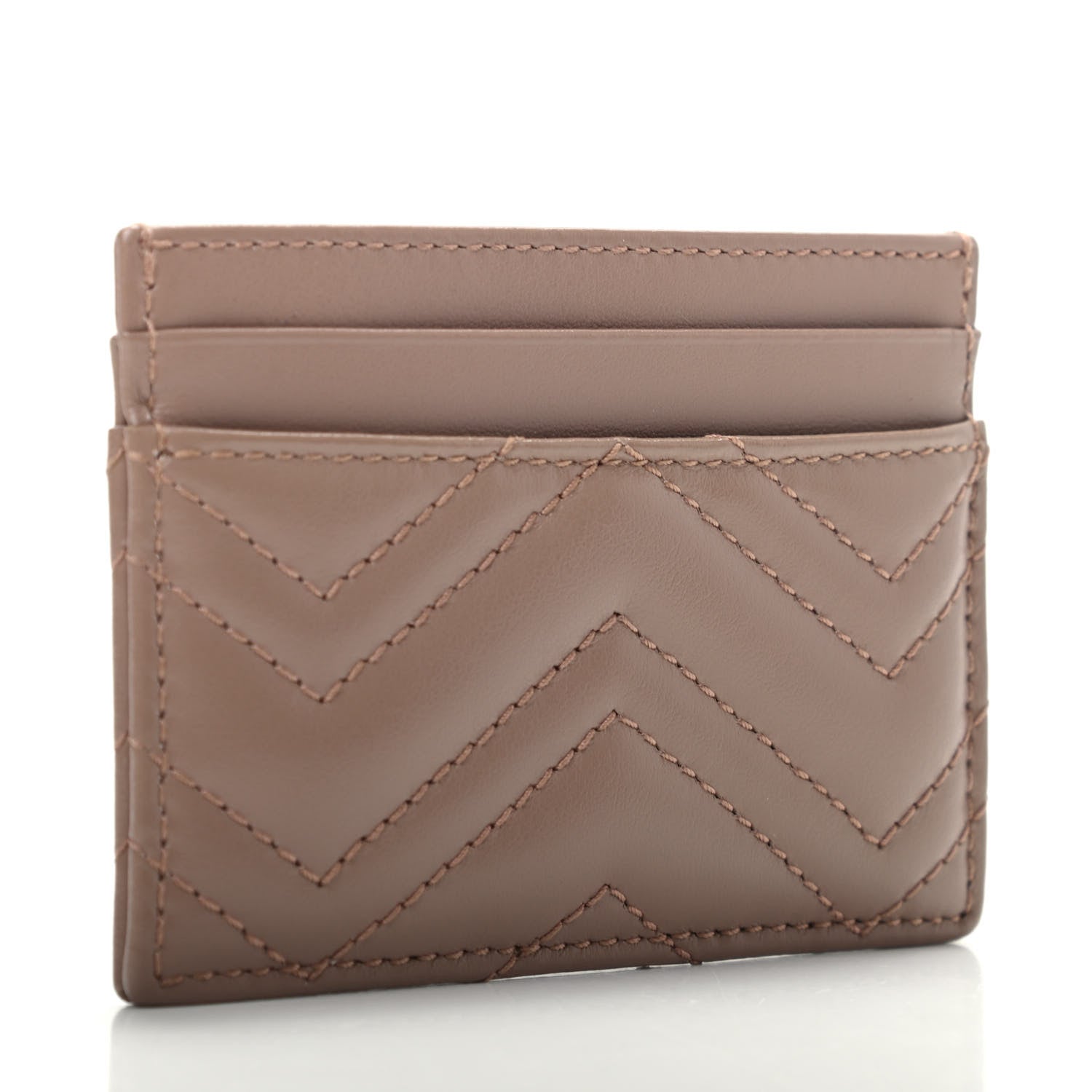 Gucci Calfskin Matelasse GG Marmont Card Holder Porcelain Rose 3 of 7