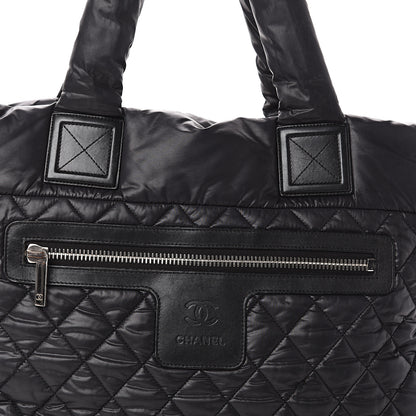 Chanel Nylon Quilted Large Coco Cocoon Tote Black 6 of 8