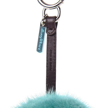 Fendi Shiny Nappa Mink Fox Fur Crystal QuTweet Dazzling Bag Bug Charm Bordeaux Seashell Multicolor 4 of 5