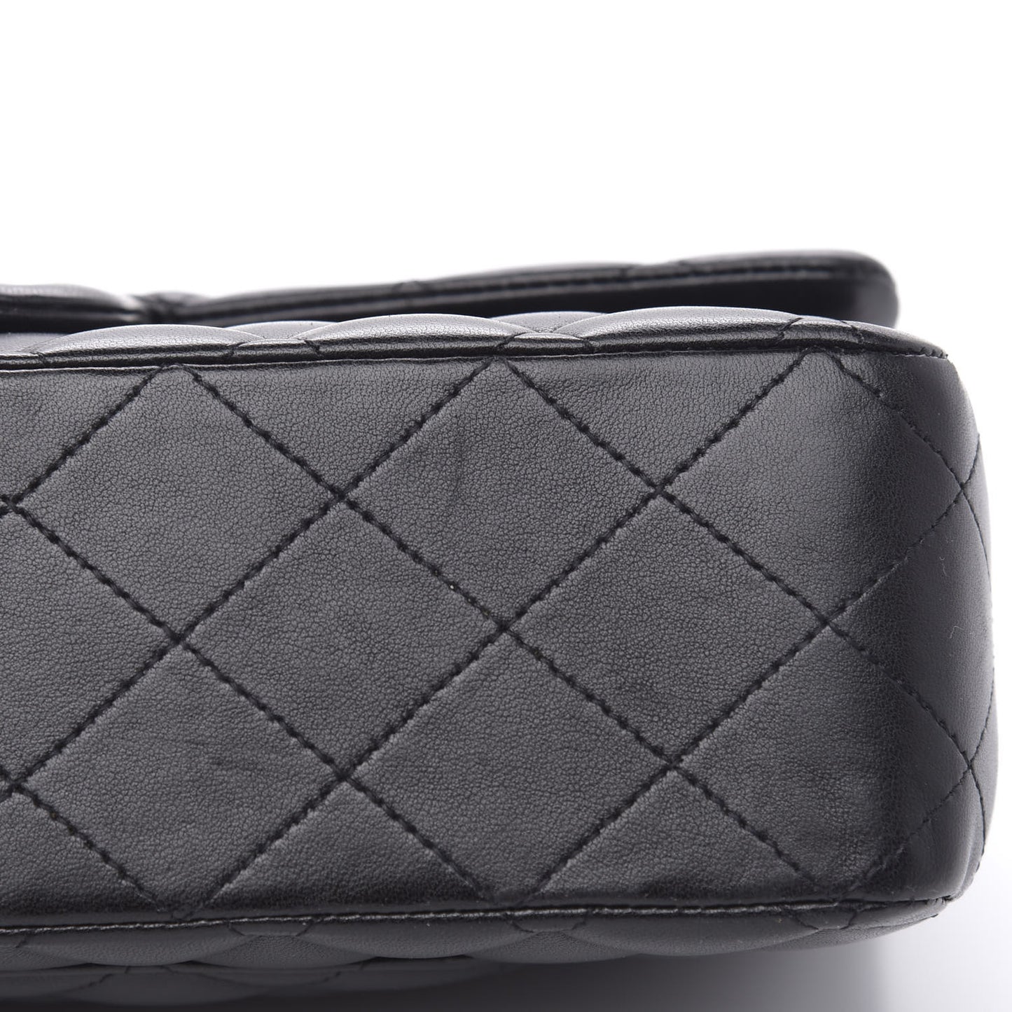 Lambskin Quilted Medium Double Flap Black