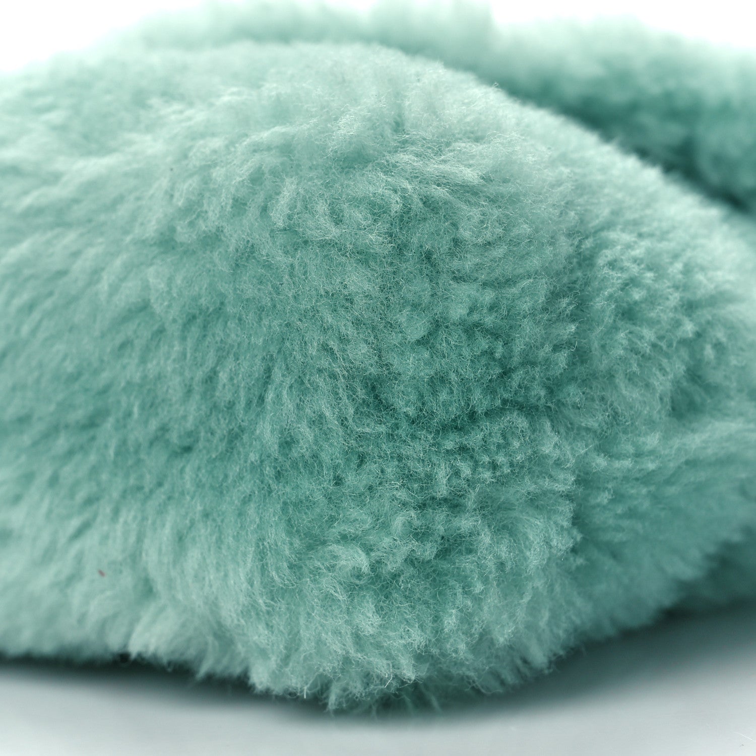 Saint Laurent Shearling Quilted Monogram Loulou Puffer Pouch Clutch Iced Mint 8 of 8