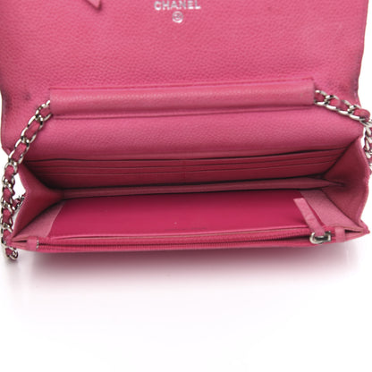 Chanel Iridescent Caviar Quilted Wallet on Chain WOC Pink 5 of 15