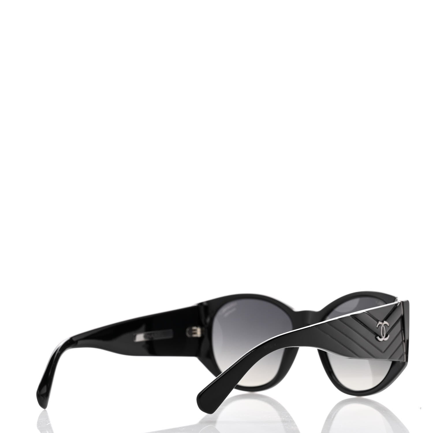 Chanel Acetate Polarized Oval Sunglasses 5411-A Black 4 of 8