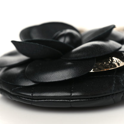 Chanel Lambskin Mini Camellia Bouquet Clutch With Chain Black 9 of 9