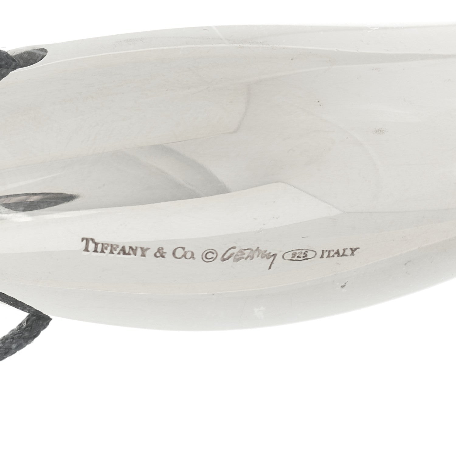 Tiffany Sterling Silver Frank Gehry Fish Pendant Cord Necklace 6 of 6