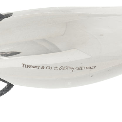 Tiffany Sterling Silver Frank Gehry Fish Pendant Cord Necklace 6 of 6