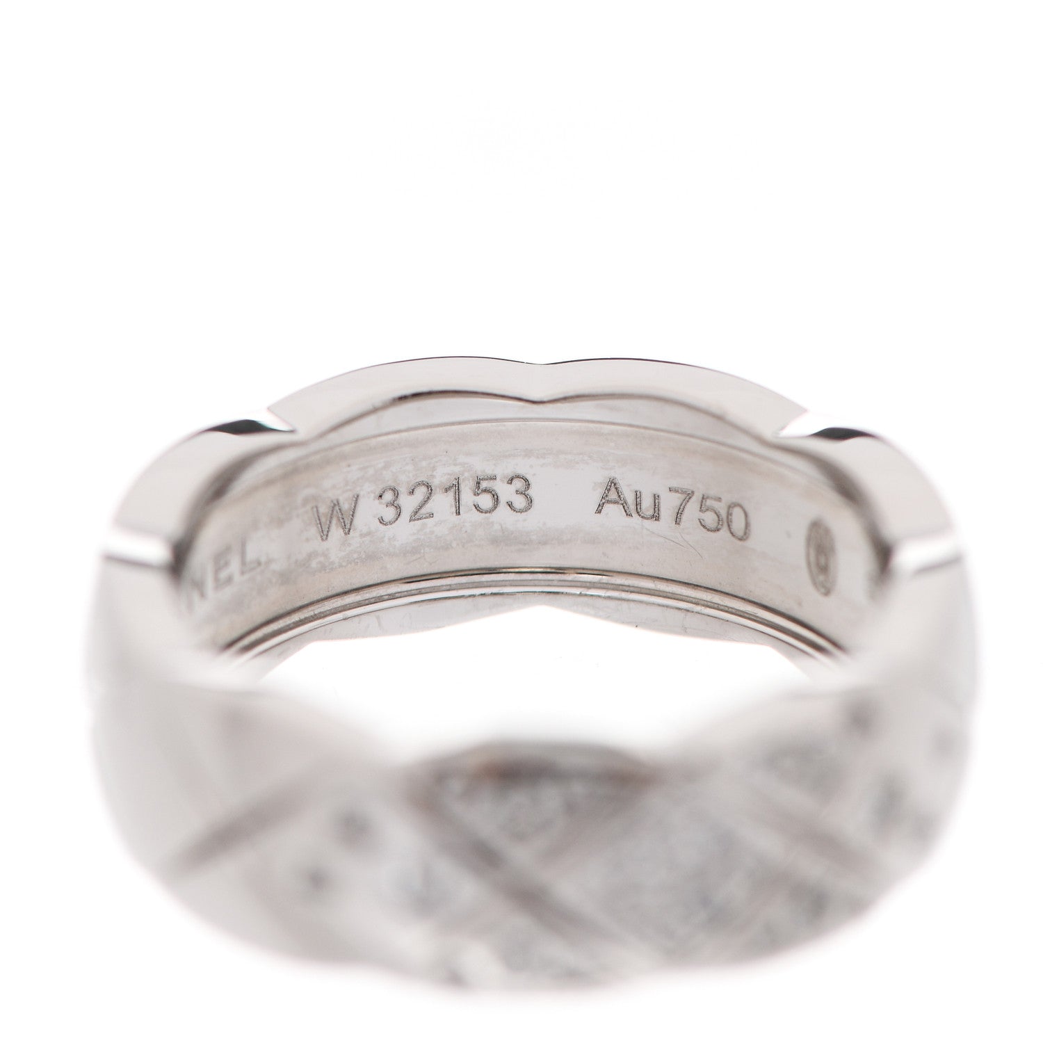 Chanel 18K White Gold Diamond Small Coco Crush Ring 51 5.75 5 of 7