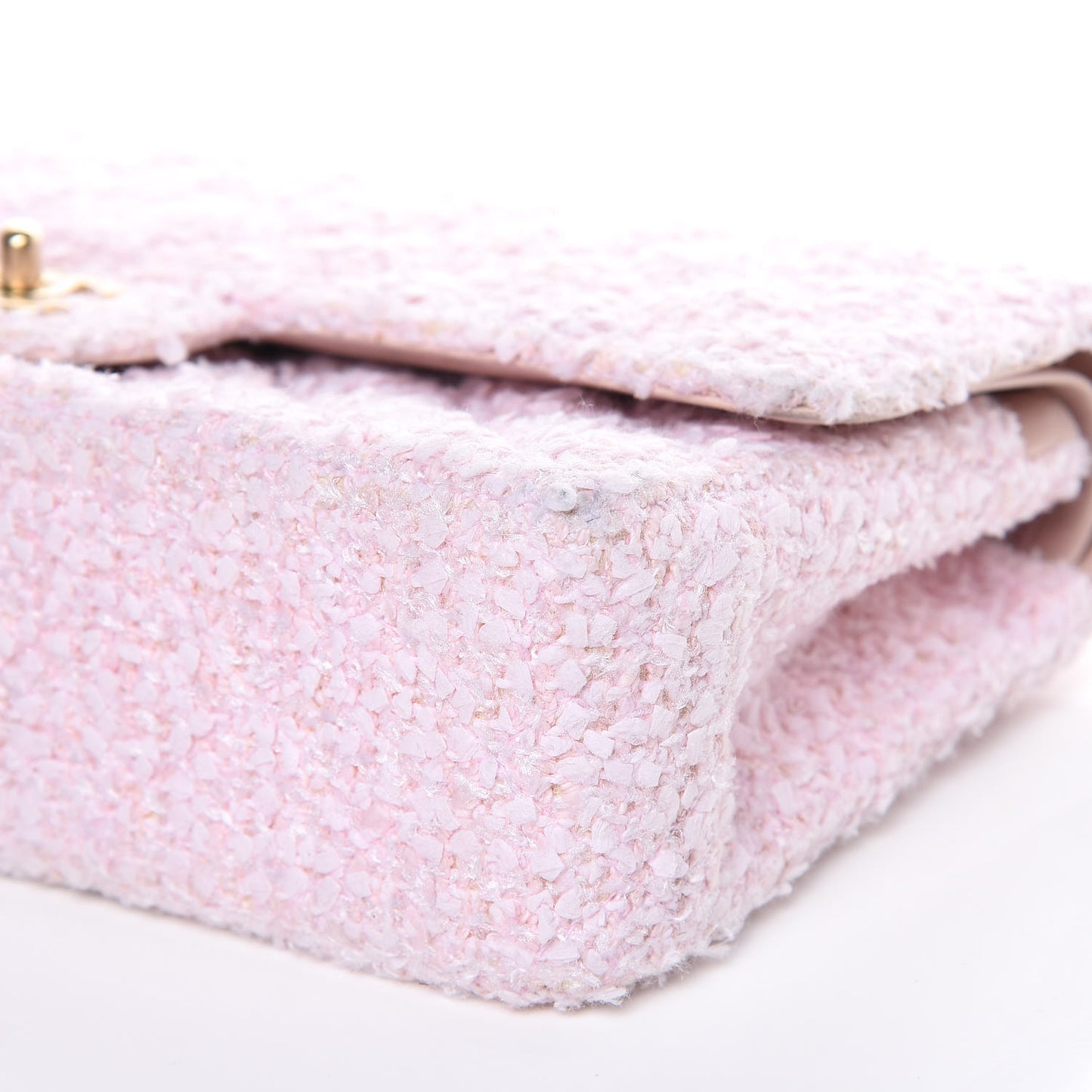 Tweed Medium Double Flap Pink