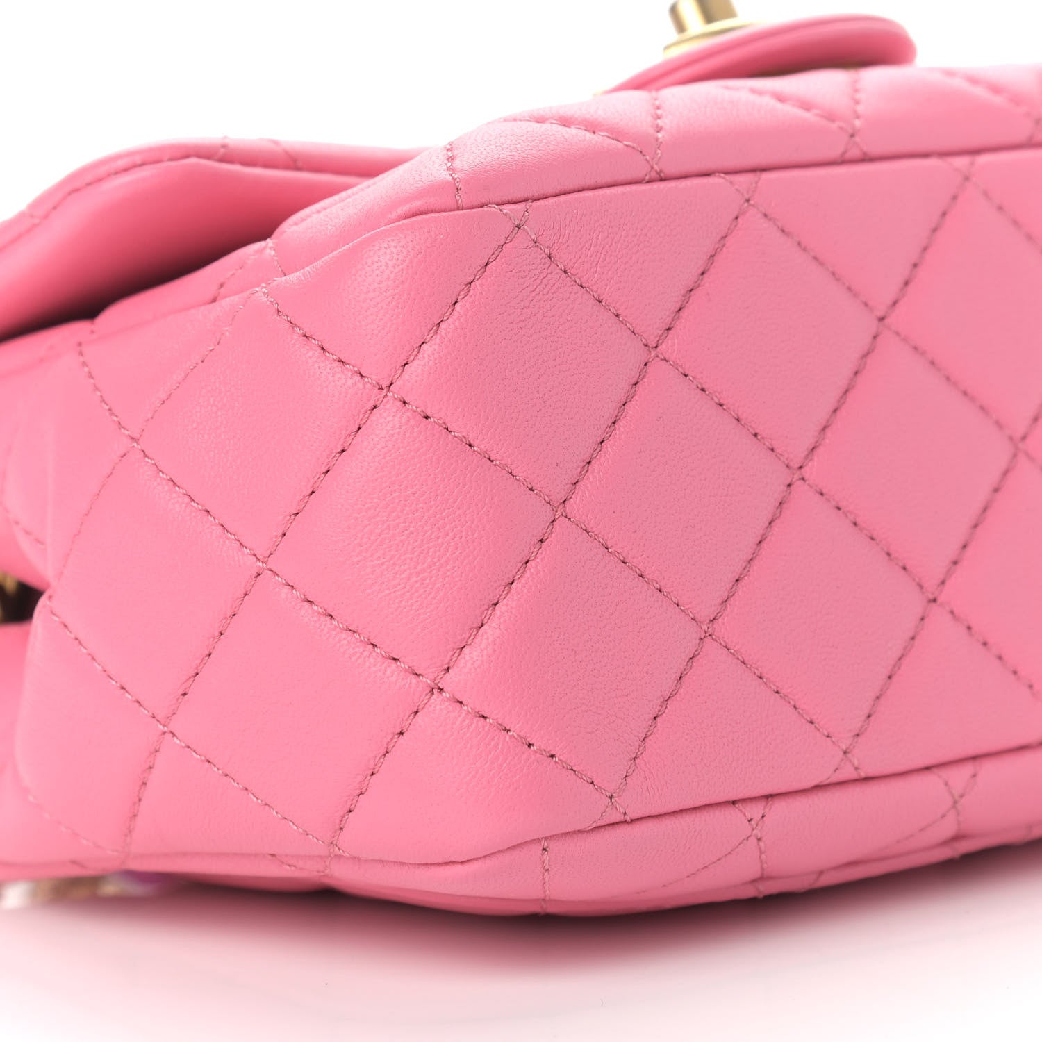 Chanel Lambskin Resin Quilted Mini Pearl Samba Square Flap Pink 7 of 8