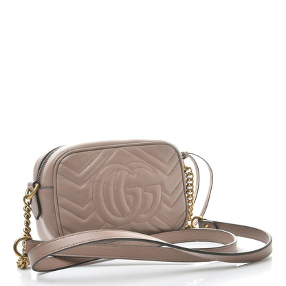 Gucci Calfskin Matelasse Mini GG Marmont Chain Shoulder Bag Porcelain Rose 3 of 10