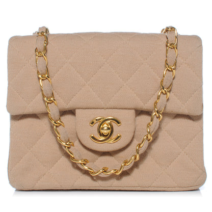 Chanel Jersey Quilted Mini Flap Beige 1 of 10