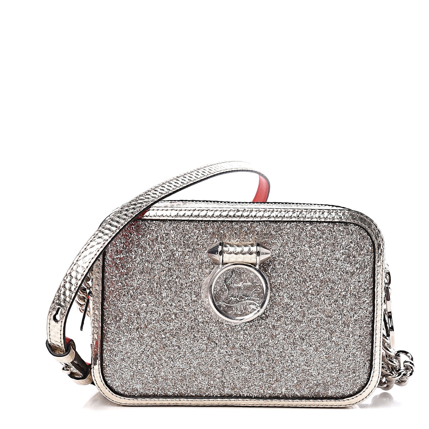 Givre Calfskin Glitter Cubiste Mini Rubylou Perle Platine