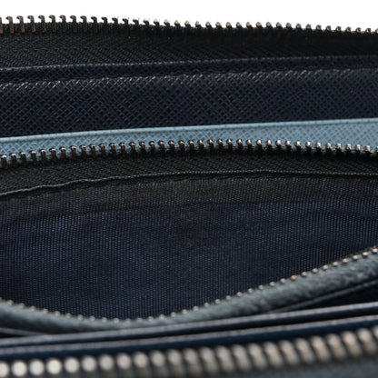 Prada Saffiano Zip Around Wallet Baltico 8 of 11