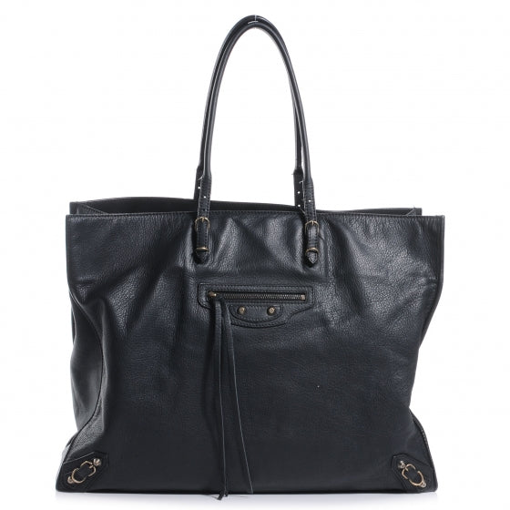 Supple Calfskin Papier A4 Tote Black