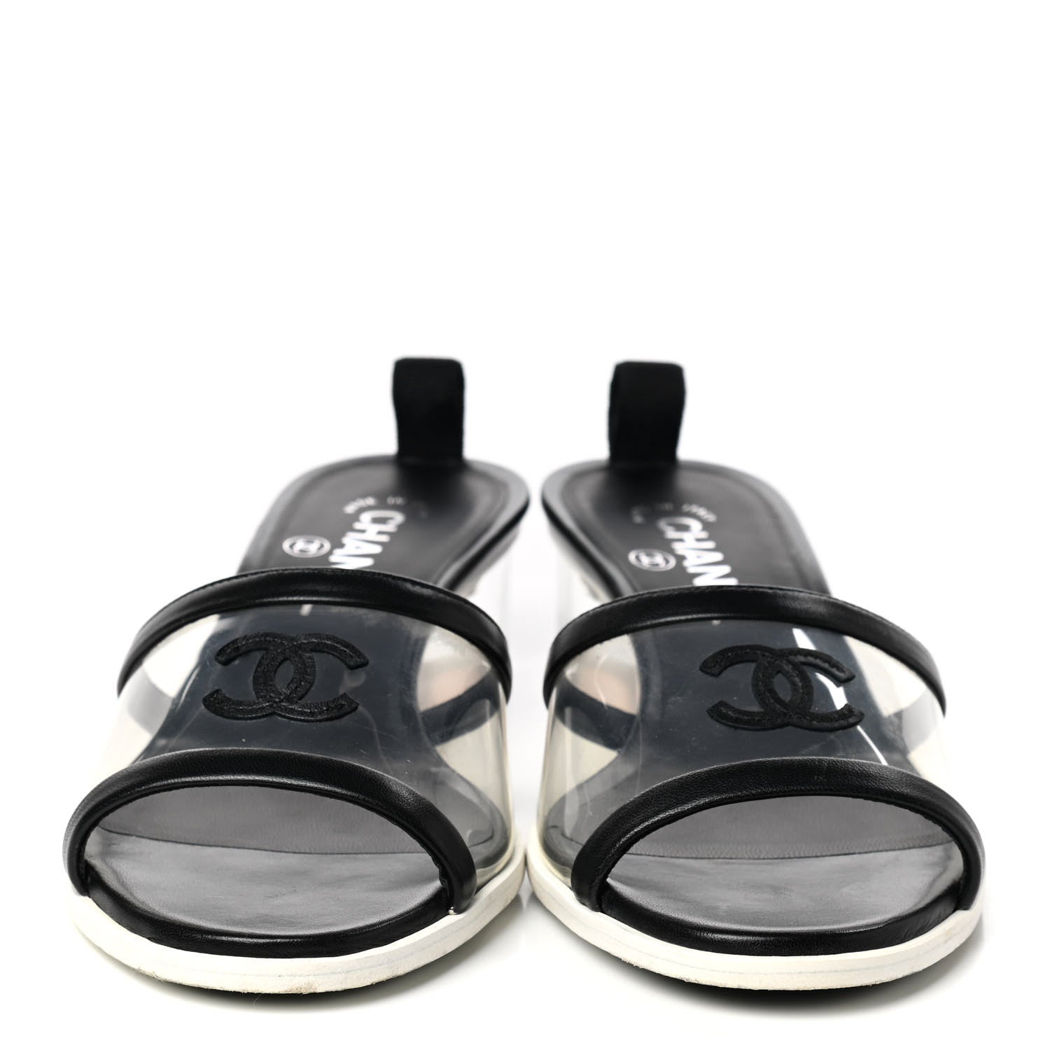 Chanel Lambskin PVC Mule 39.5 Transparent Black 2 of 8