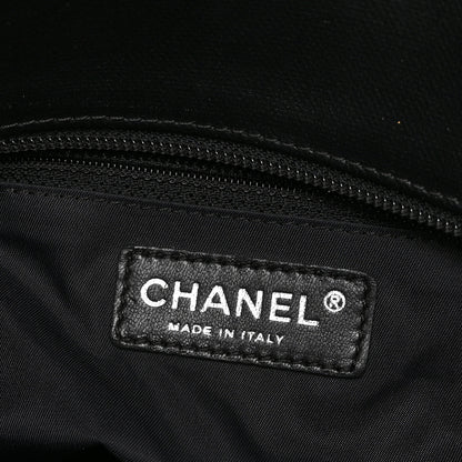Chanel Coated Canvas Quilted Large Paris Biarritz Tote Black 7 of 11
