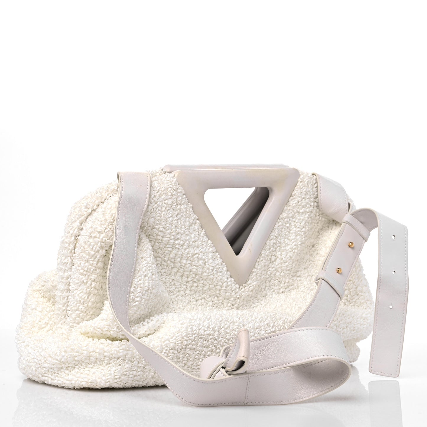 Boucle Curly Raffia The Point Triangle Bag Chalk