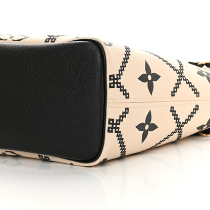 Louis Vuitton Empreinte Monogram Giant Broderies Neverfull MM Cream Black 10 of 12