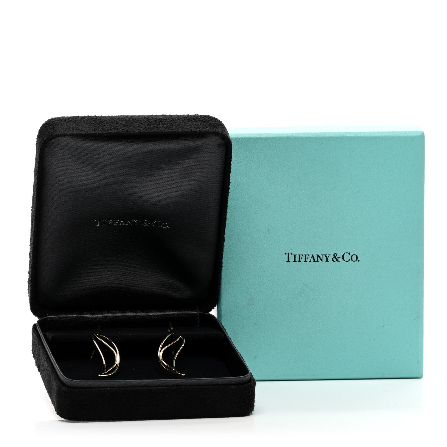 Tiffany 18K Yellow Gold Elsa Peretti Wave Earrings 5 of 5