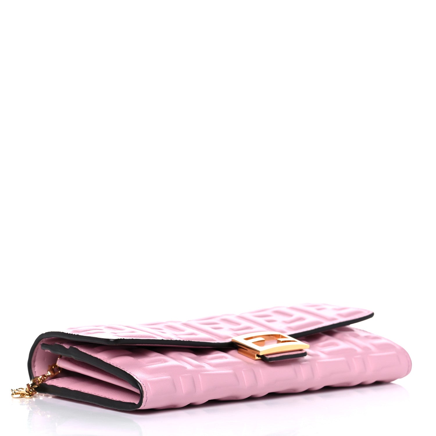 Fendi Nappa Matisse FF Embossed Continental Wallet On Chain Rosa Acquerello 4 of 9