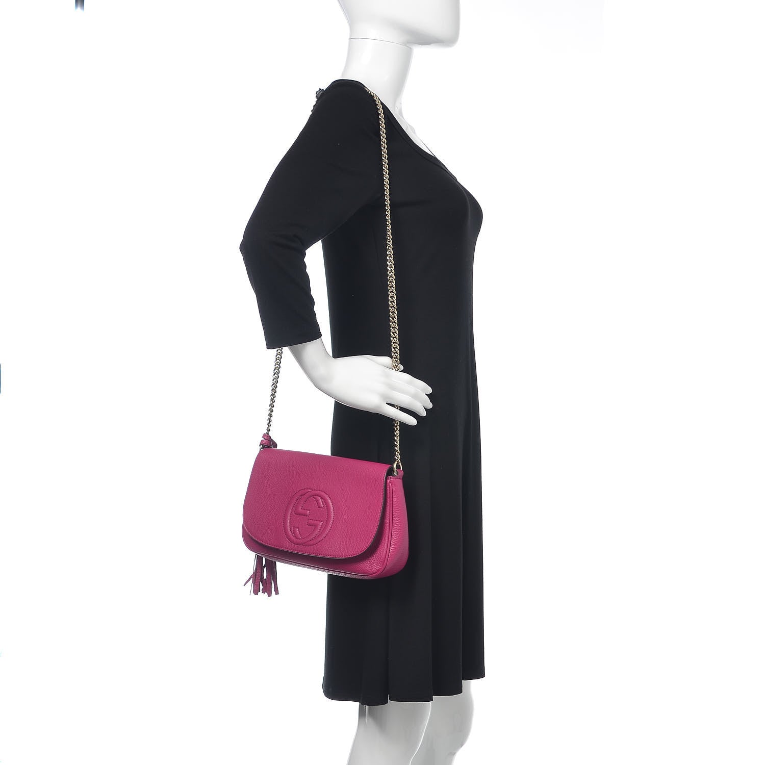 Gucci Cellarius Calfskin Medium Soho Flap Crossbody Bright Bouganville 2 of 9