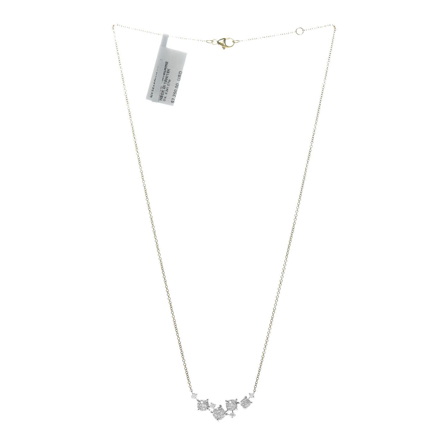 18K Yellow White Gold Diamond Precious Chatelaine Necklace
