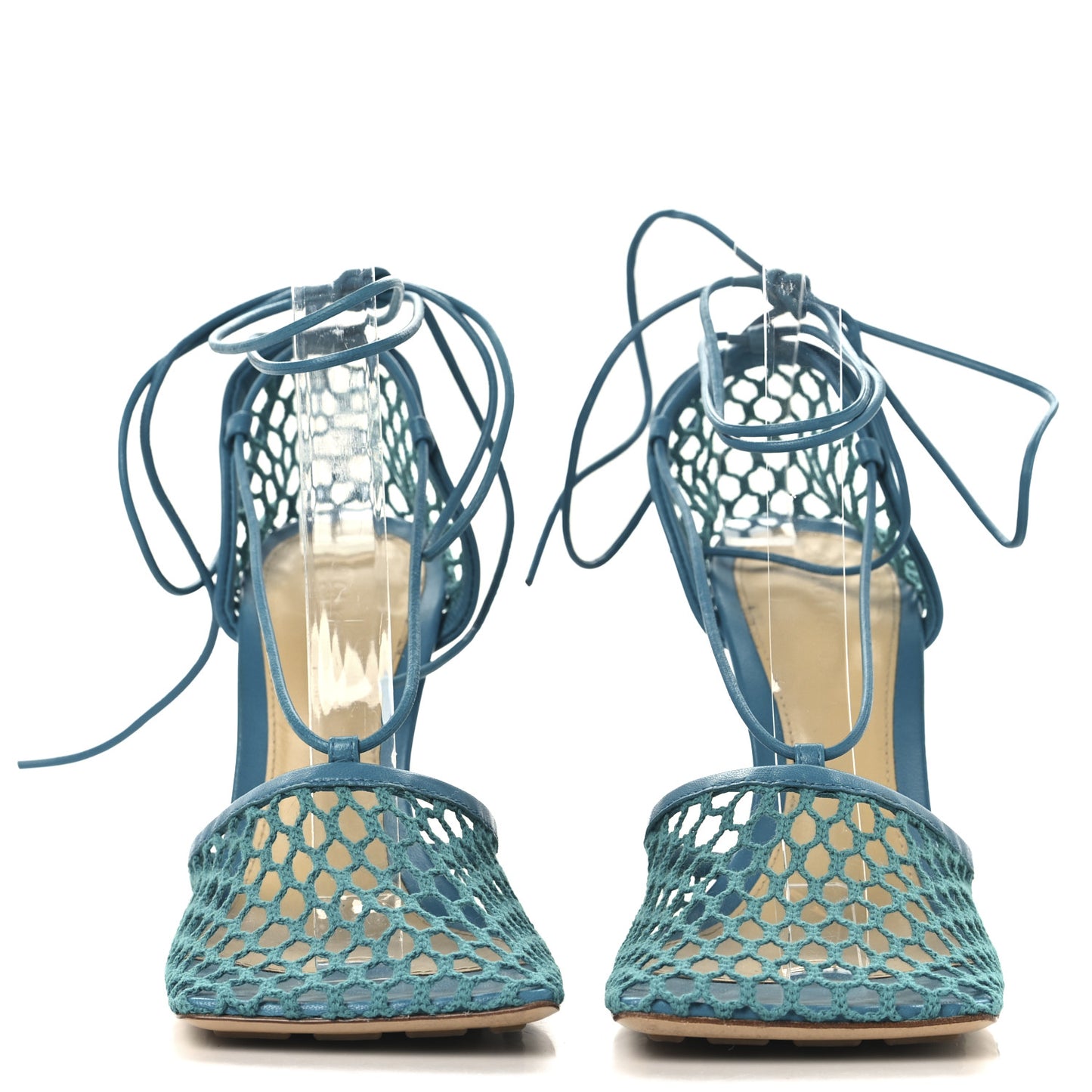 Mesh Nappa Stretch Ankle Tie 90mm Sandals 38 Blaster