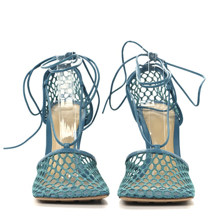 Bottega Veneta Mesh Nappa Stretch Ankle Tie 90mm Sandals 38 Blaster 3 of 9