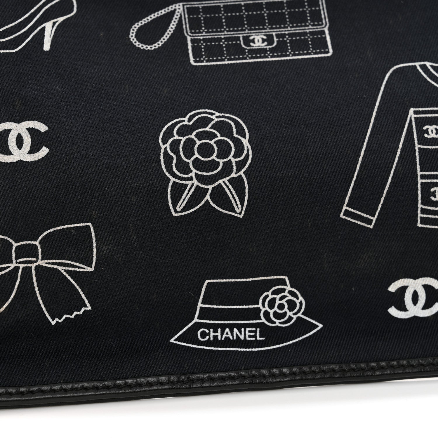 Chanel Canvas Coco Small Shopping Tote Black White 17 of 18