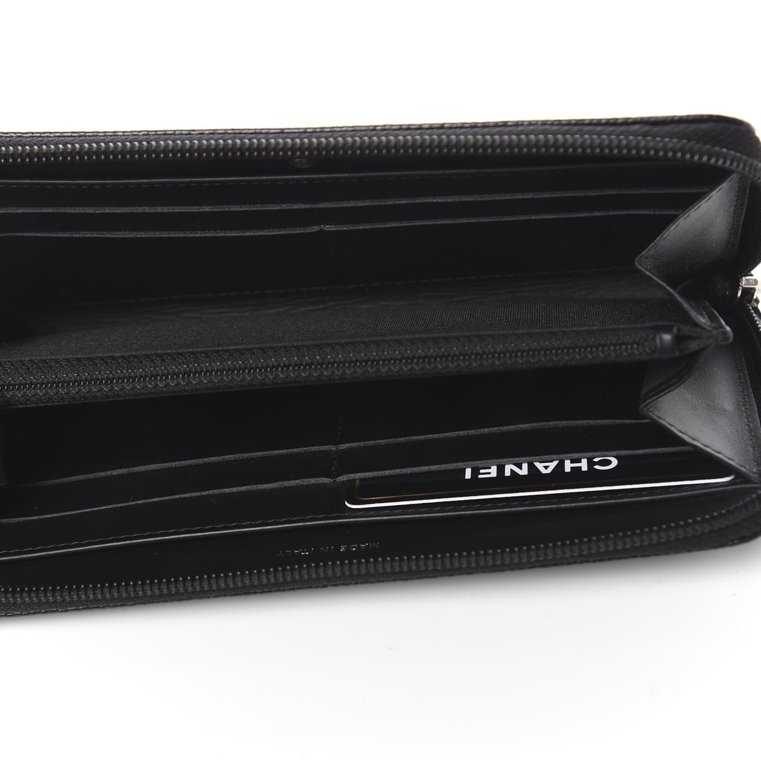Chanel Caviar Timeless CC Large Gusset Zip Around Wallet Black 5 of 8