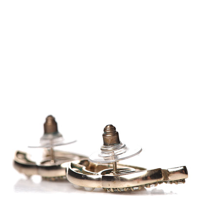 Chanel Crystal Pearl CC Earrings Light Gold 3 of 8