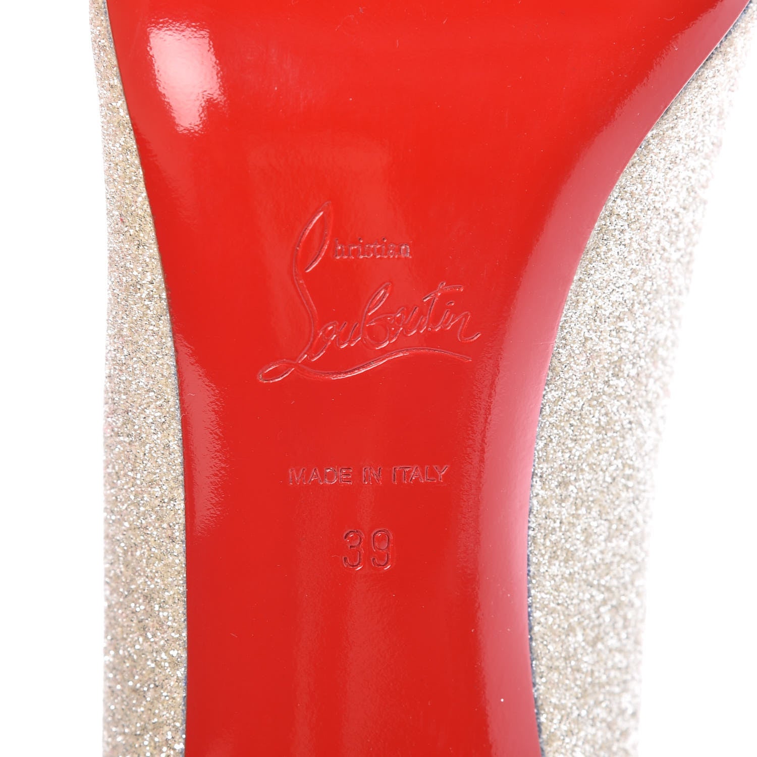 Christian Louboutin Glitter Decoltish 85 Pumps 39 Ivory 8 of 14