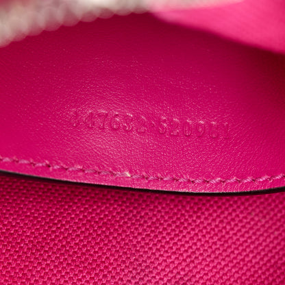 Gucci Calfskin Matelasse Monochrome Small GG Marmont Chain Shoulder Bag Classic Fuxia 8 of 13
