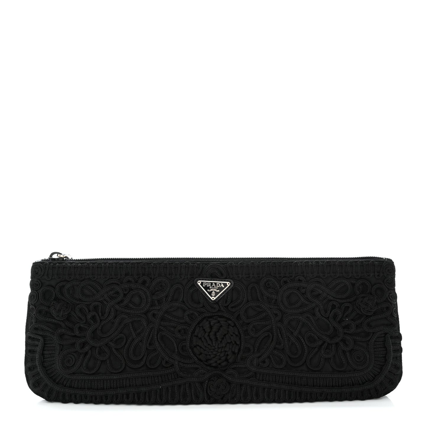 Passamaneria Embroidered Clutch Black