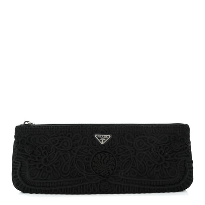 Prada Passamaneria Embroidered Clutch Black 1 of 7