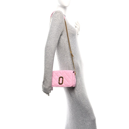 Marc Jacobs Grained Calfskin Quilted Double Stitched Small The Status Shoulder Bag Pink 2 of 9