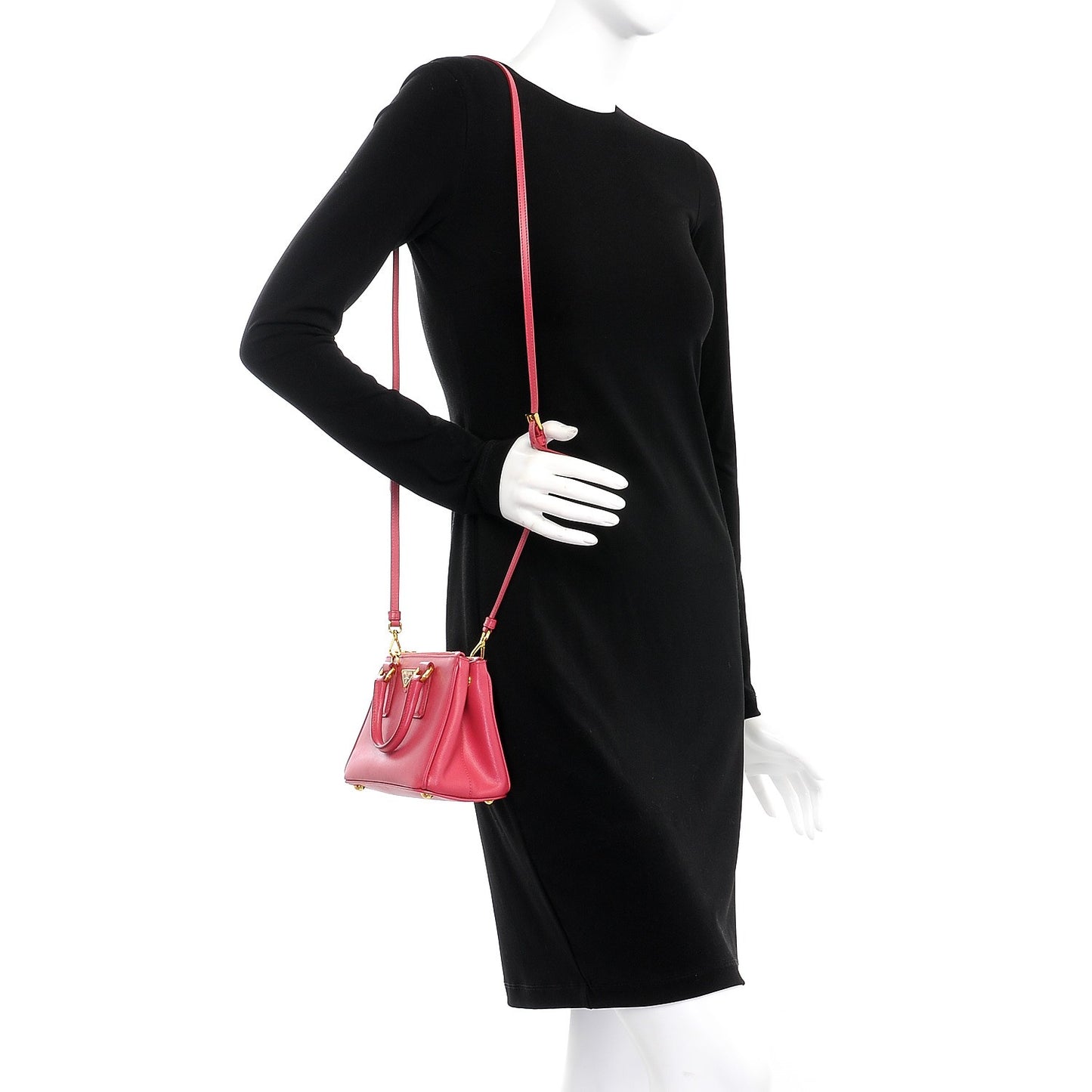 Saffiano Mini Galleria Double Zip Tote Peonia