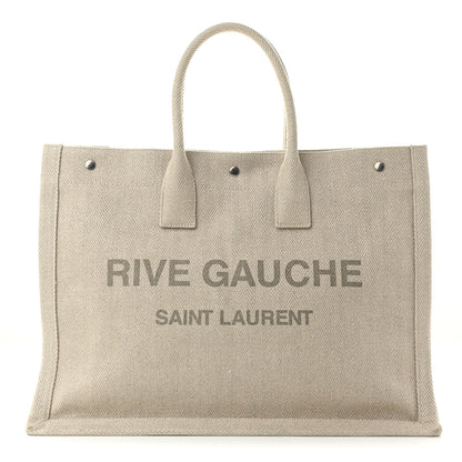 Saint Laurent Linen Calfskin Rive Gauche Tote Beige Sea Salt 1 of 10
