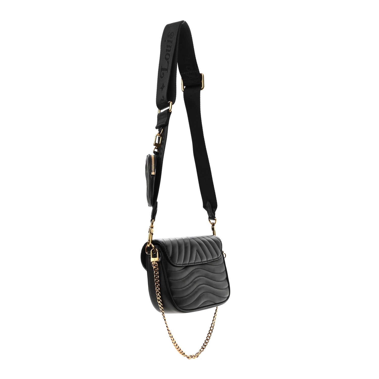Louis Vuitton Calfskin New Wave Multi Pochette Black 3 of 9