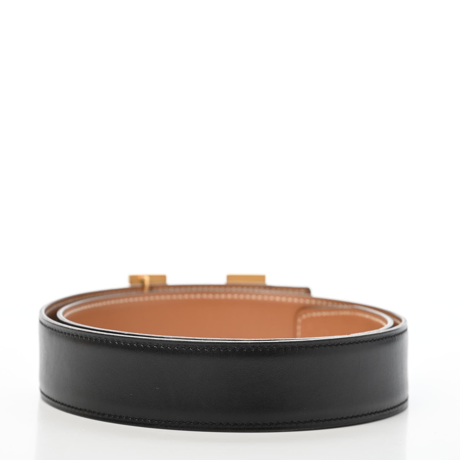 Hermes Box Chamonix 32mm H Belt 70 Black Gold 2 of 5