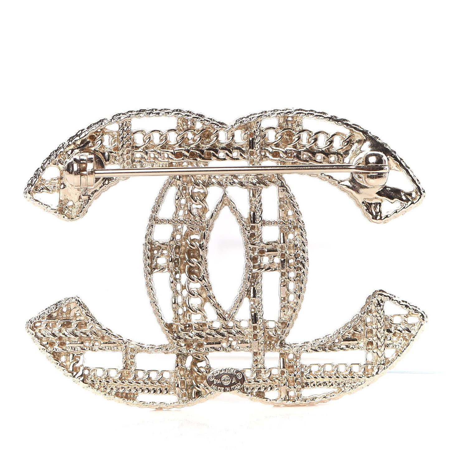 Chain CC Brooch Light Gold