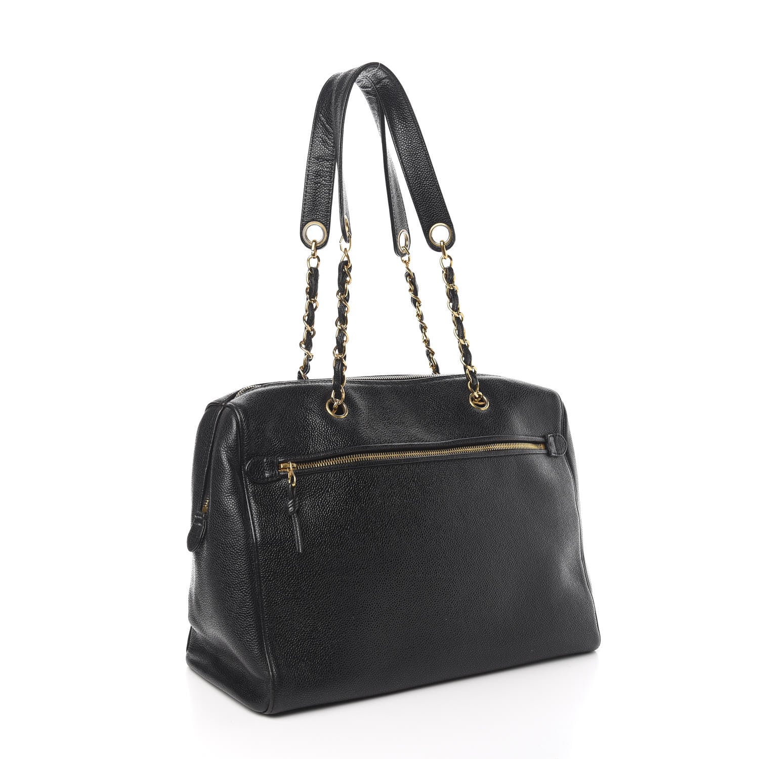 Chanel Caviar Large CC Shoulder Bag Black 3 of 10