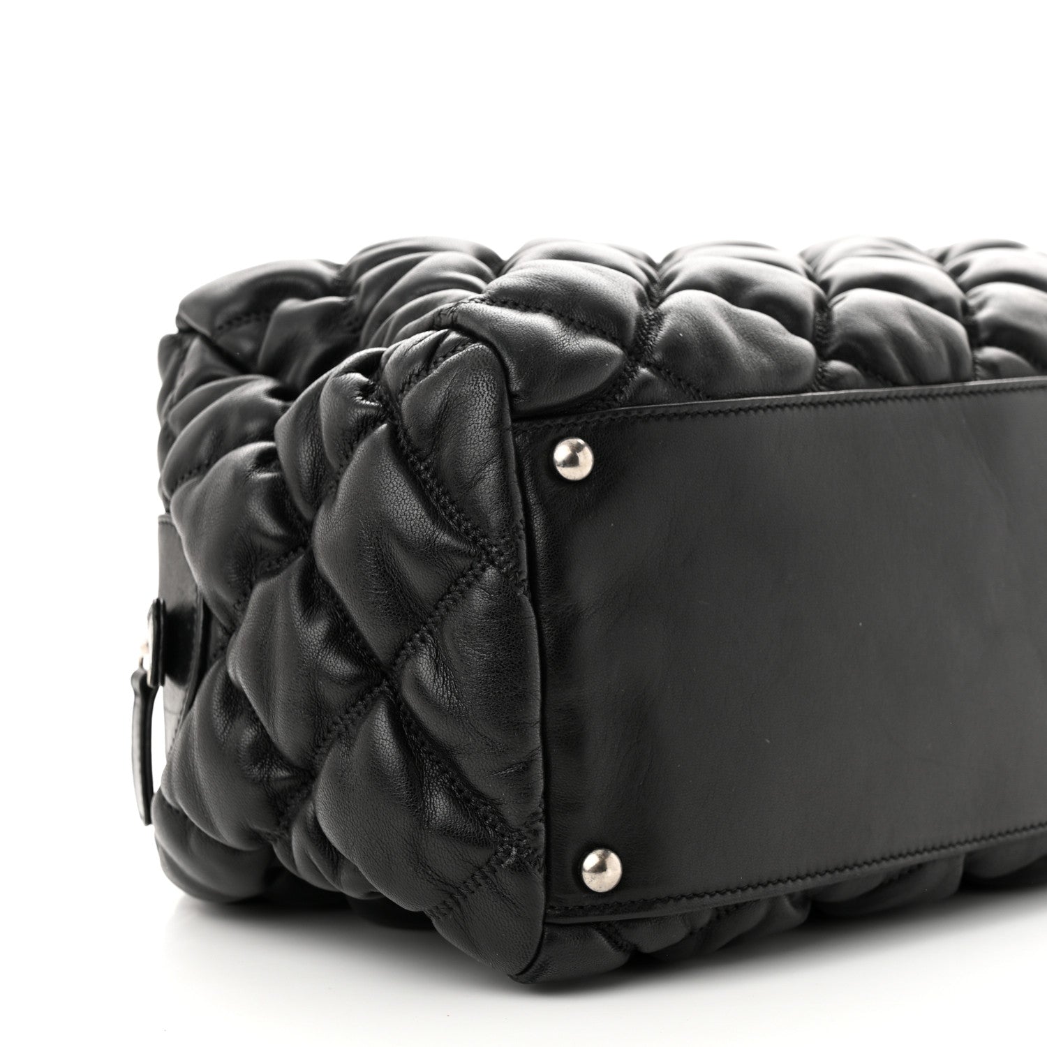 Chanel Calfskin Bubble Quilt Bowler Black 9 of 10