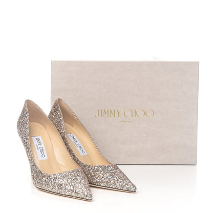 Jimmy Choo Glitter Coarse Agnes 85 Pumps 36 Ballet Pink 8 of 8