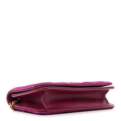 Gucci Velvet Matelasse GG Marmont Mini Bag Fuchsia Violet Cyclamen 4 of 18