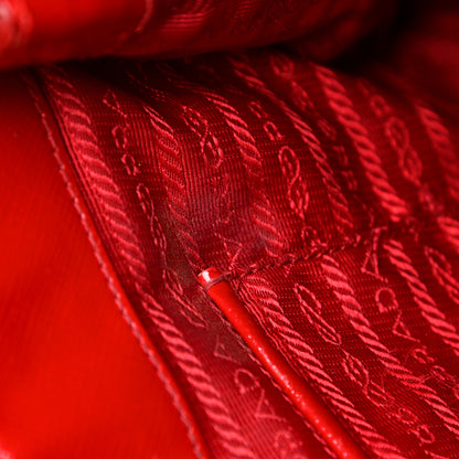 Prada Saffiano Vernice Mini Galleria Double Zip Tote Rosso 16 of 30