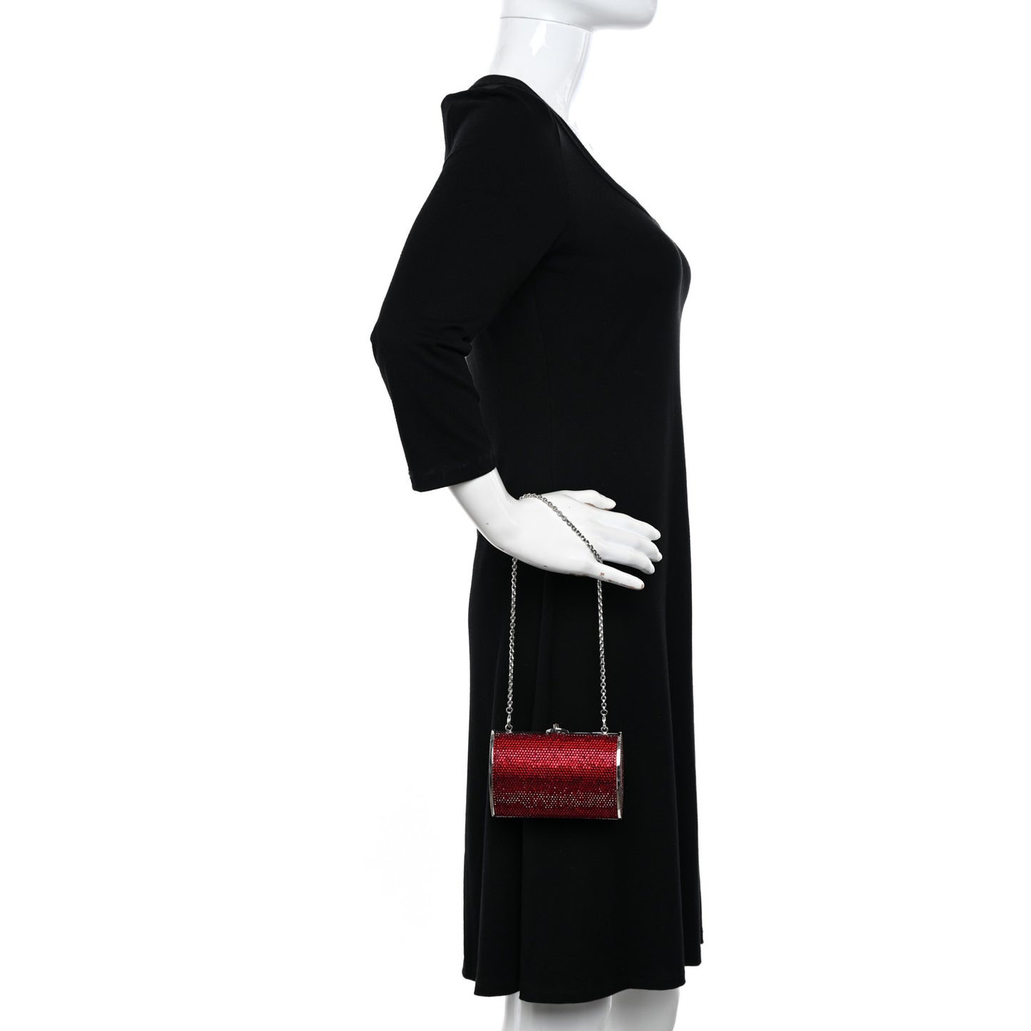 Swarovski Crystal Minaudiere Clutch Red