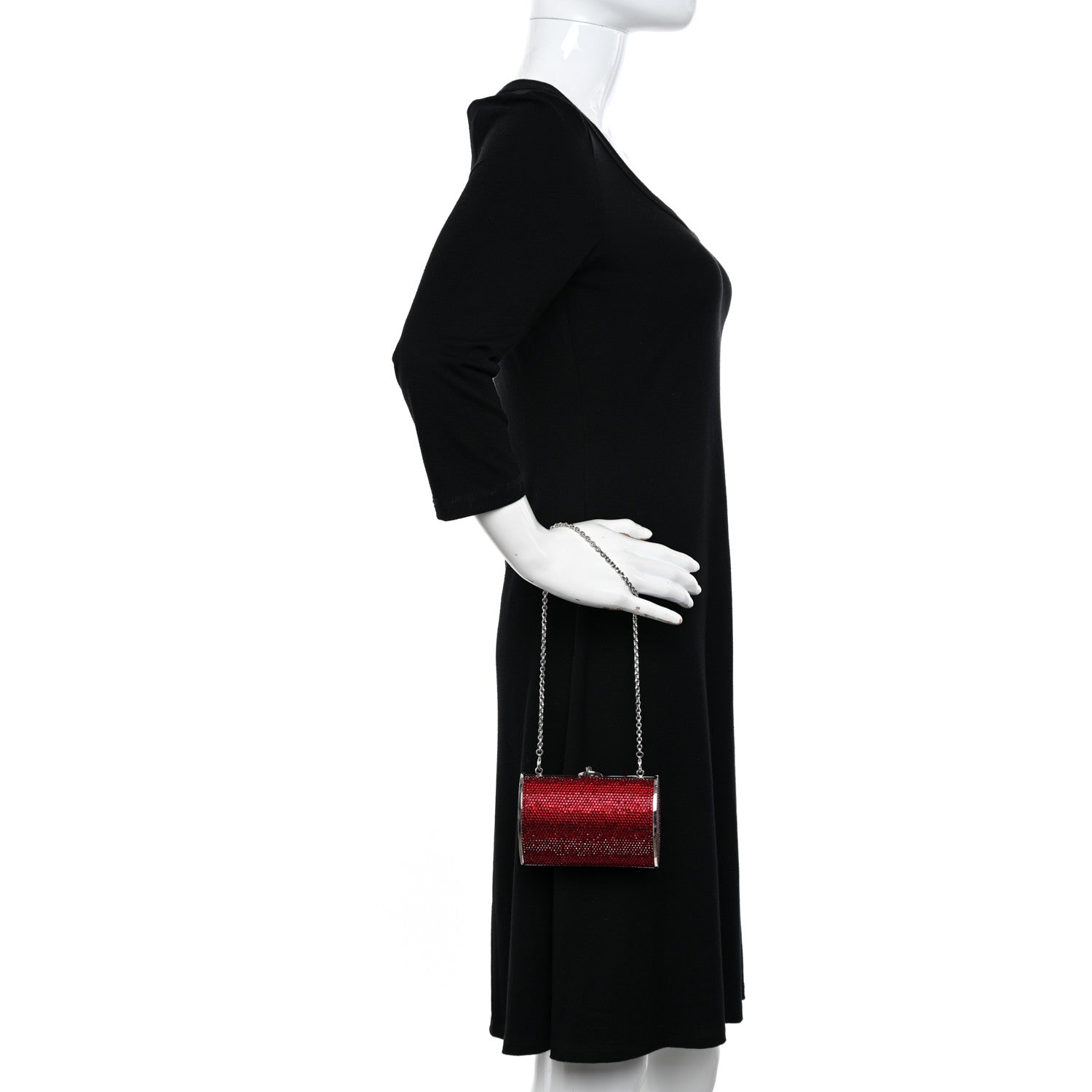 Judith Leiber Swarovski Crystal Minaudiere Clutch Red 2 of 8