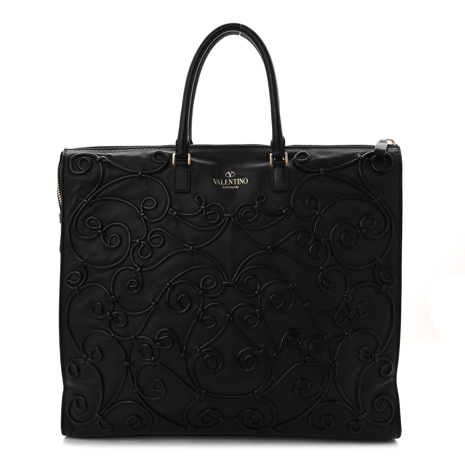 Valentino Garavani Nappa Intricate Soutache Tote Black 1 of 9