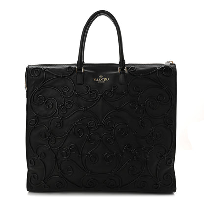 Valentino Garavani Nappa Intricate Soutache Tote Black 1 of 9